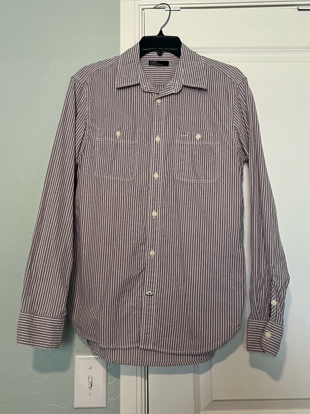 GAP Striped button down shirt, size small, purple